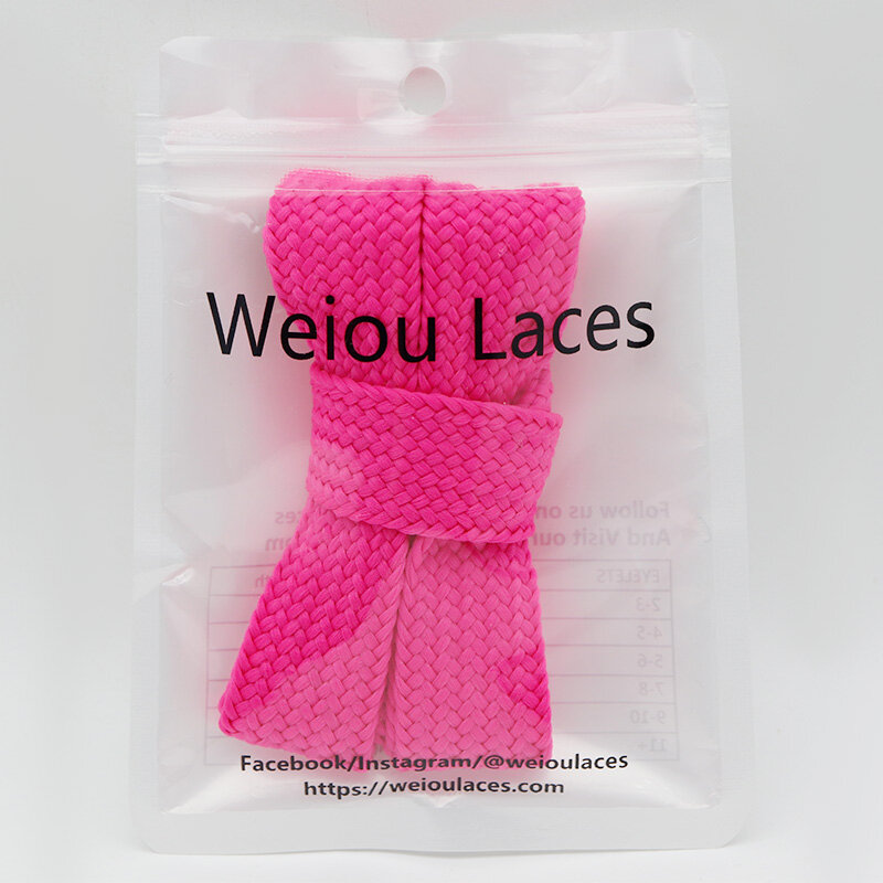 Шнурки Weiou плоские однослойные, 2 см, 8 цветов, 1 пара
