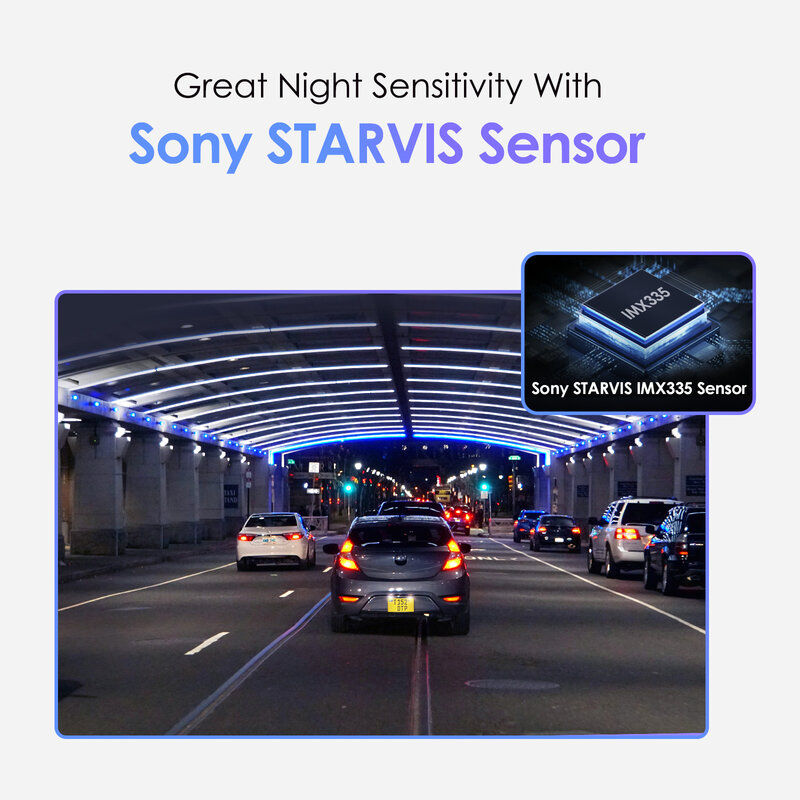 VIOFO-A129 Plus Duo Car DVR Dash Cam com câmera de visão traseira, Gravador de vídeo do carro, Quad HD, visão noturna, Sensor Sony, Dashcam com GPS