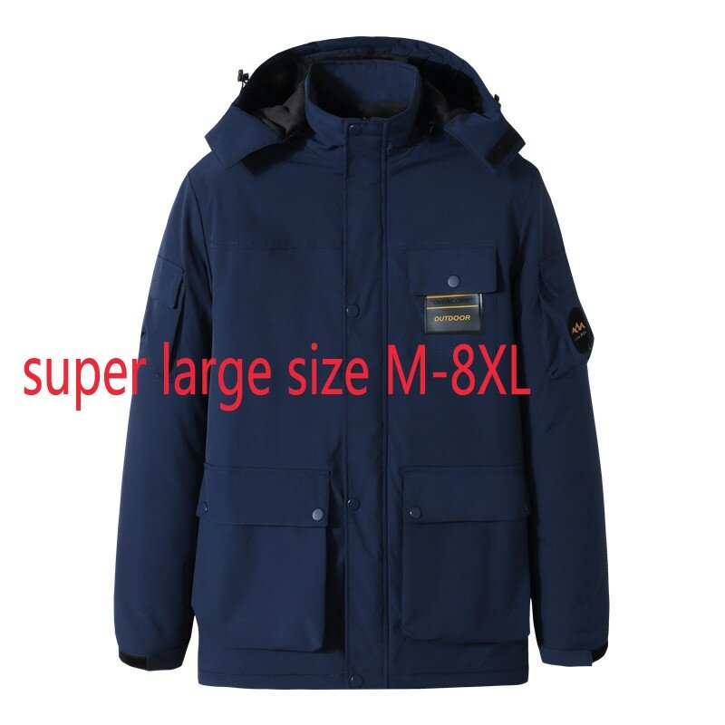 Куртка мужская зимняя, с воротником-стойкой и капюшоном, размера плюс, MLXL2XL3XL-7XL8XL