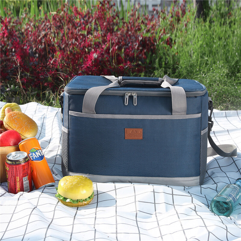 Bolsa de almuerzo portátil de 1 piezas, bolso impermeable con aislamiento Oxford, bolsa térmica para comida, Picnic, trabajo, almacenamiento
