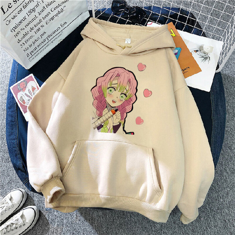 女性のmitsuriアニメのパーカー、美的パーカー、フード付きシャツ、カワイイセーター、ゴシックスタイル、y2k