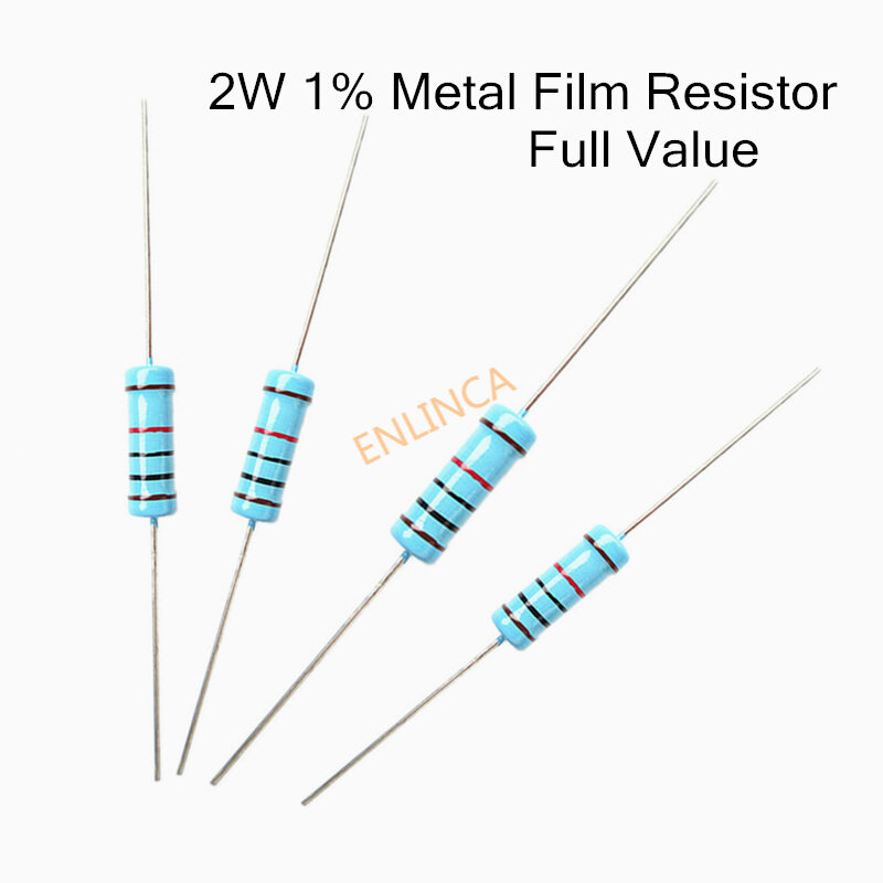 20 pz 2W resistore a Film metallico 2W 1% 0R - 2.2M 0 2.2 10 100 120 150 220 270 330 390 1K 470K 2.2K 10K 15K 4.7K 100K 1M ohm
