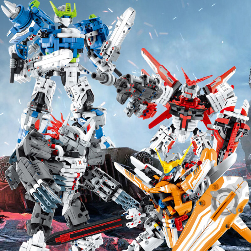 1000 + Stuks Transformerende Mecha Robot Bouwstenen Kits Diy Speelgoed Voor Kinderen Kerstcadeaus Verjaardag Speelgoed Voor Jongens