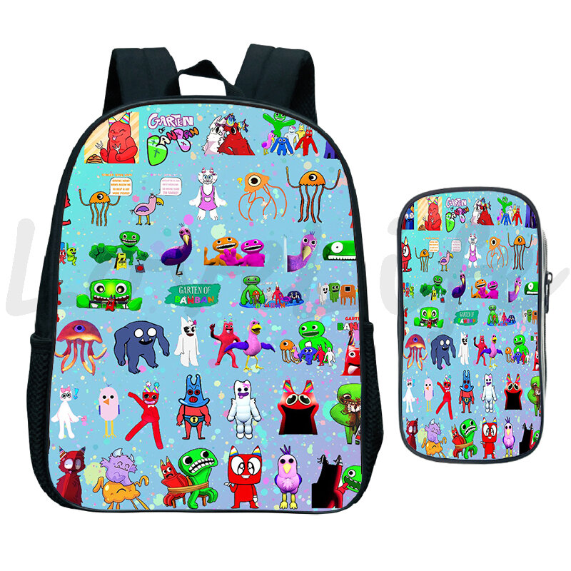 Детский рюкзак Garten Of Banban, Детская сумка для книг, мультяшный рюкзак для мальчиков и девочек, набор из двух предметов