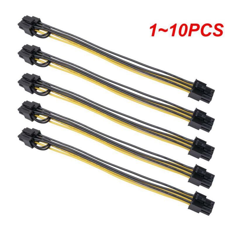 1~10PCS PCI-Express PCIE 6 Pin To Dual 8 (6+2) Pin VGA Graphic Video Card Adapter Power Supply Cable Pci-e Power Cable 20cm