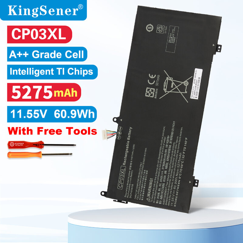 Kings ener 60,9 wh cp03xl Batterie für HP Spectre x360 13-ae049ng 13-ae040ng 13-ae011ur 13-ae052nr 2006-2011 1303-4801 HSTNN-LB8E