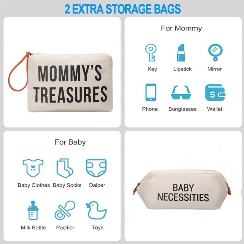 Borsa per mamma borsa per ospedale per lavoro e consegna borsa per pannolini grande per la mamma borsa per bambini impermeabile da viaggio con sacchetti e cinghie