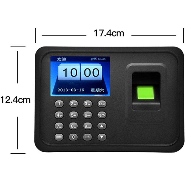 Urządzenie do rejestracji obecności z czytnikiem linii papilarnych System frekwencji biometryczny 1000 pojemność odcisków palców obsługuje USB pobrania sterownika
