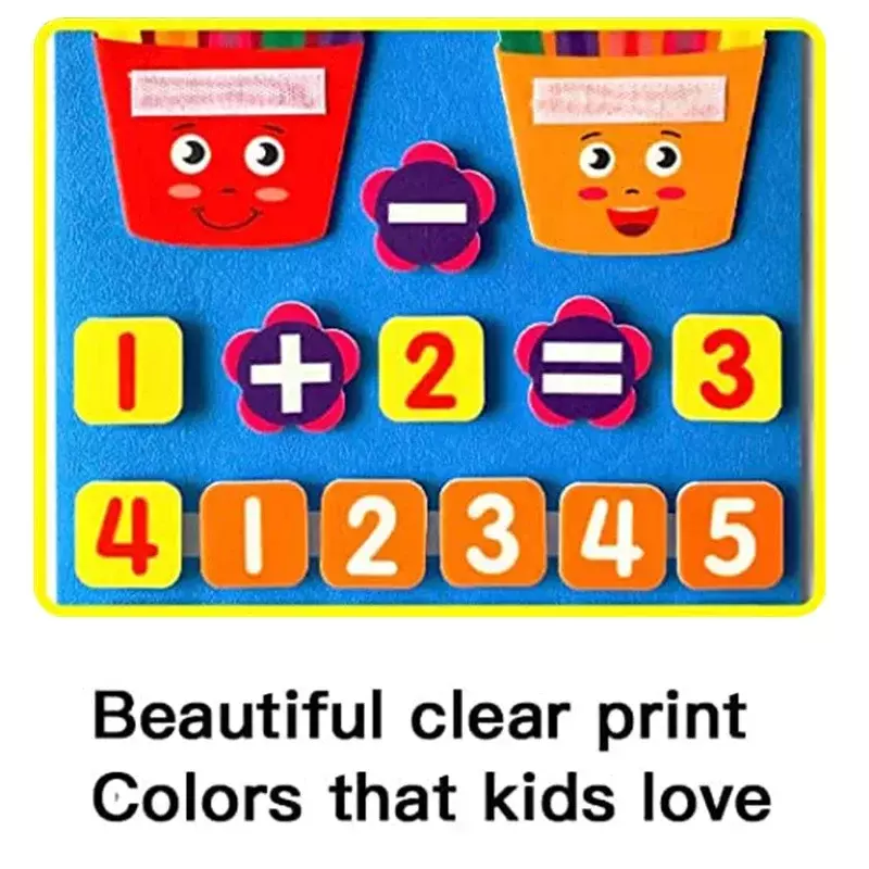 어린이 몬테소리 장난감, 펠트 손가락 숫자 수학 장난감, 유아 지능 발달용 조기 학습 계산