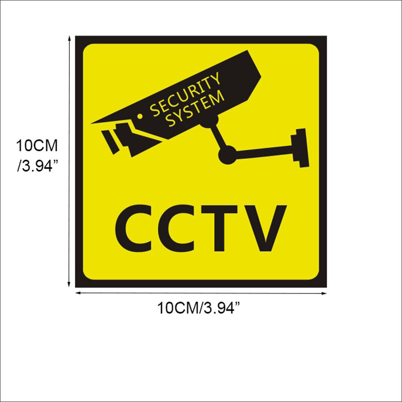 감시 보안 카메라 경보 스티커, 방수 CCTV 비디오 경고 테이프, 홈스토어 데칼 표지판, 5 개, 10 개