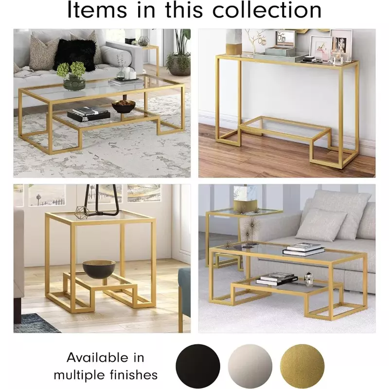 Tavolino rettangolare largo 45 "in ottone, tavolini da caffè moderni per soggiorno, elementi essenziali per appartamenti da Studio
