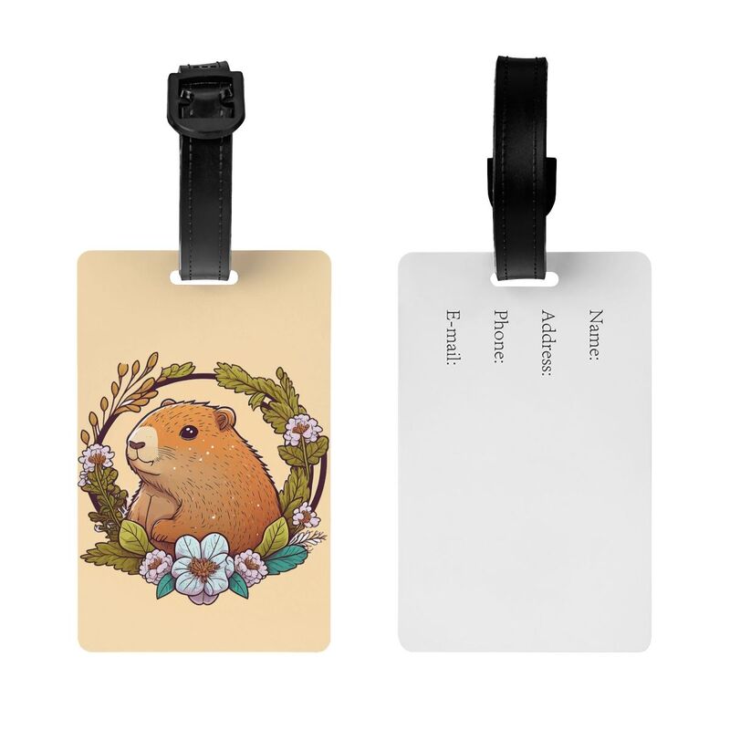Custom Cute Animal Giant Cavy Capybara Luggage Tags for Travel Suitcase Privacy Cover ID Label