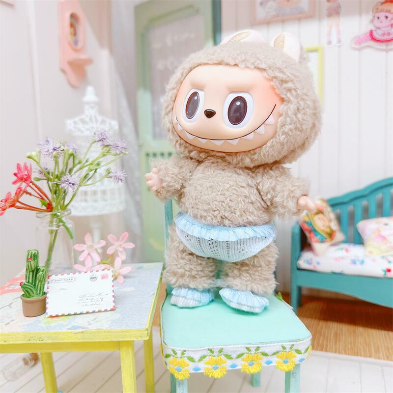 Mini ropa de peluche Kawaii para muñecas, traje de 17cm, accesorios para Kpop, Exo, Labubu, Idol, monos, falda, ropa, regalo DIY