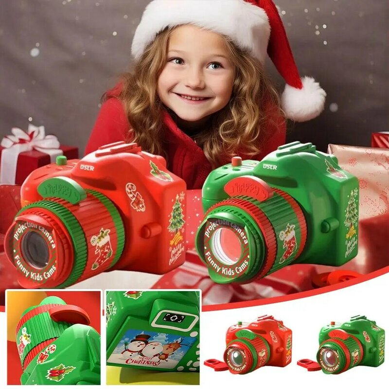 Christmas Projector Camera Children Cartoon Light Up Santa Claus Projection Kids Gifts Pattern Xmas Toys R7h6