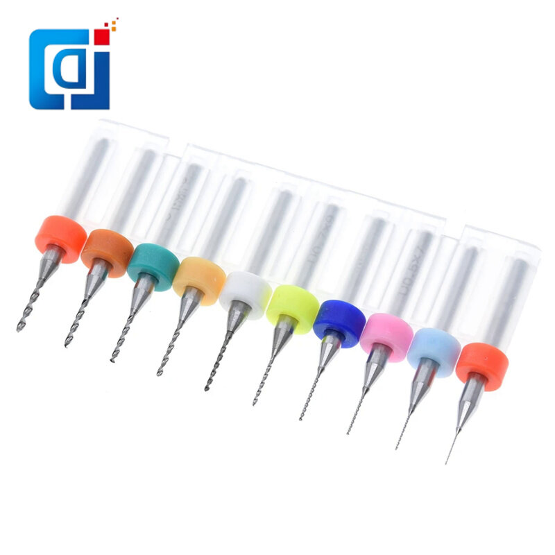 JCD 10pcs 0.3mm to 1.2mm PCB mini drill Bit tungsten steel carbide for print circuit board cnc drill Bits Machine