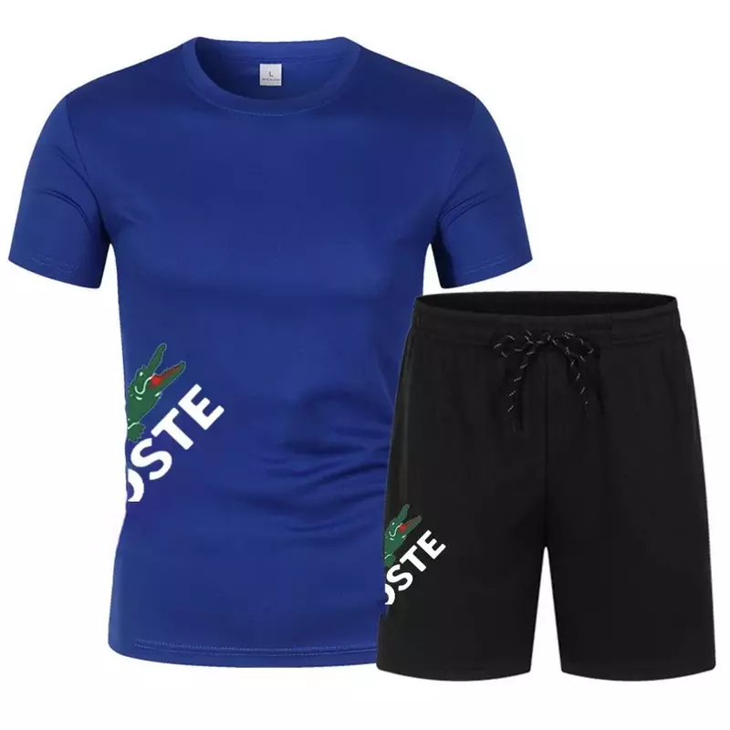 Summer Sportswear Suit Men'S Fashion Two-Piece Sports Fitness Running Casual Quick Drying Short Sleeved Shorts Set For Men