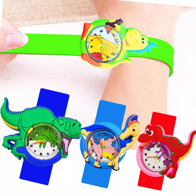 Commercio all'ingrosso di alta qualità per bambini orologi orologio cartone animato dinosauro Pony giocattolo per bambini orologio chiusura cerchio Baby Boys ragazze orologio regalo di natale