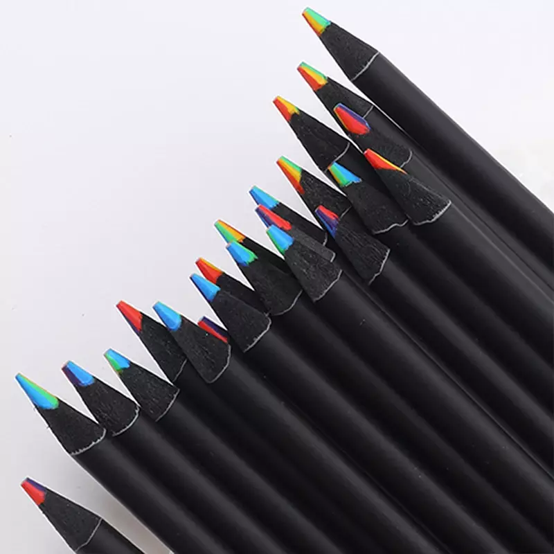 레인보우 컬러 연필 믹스 7 색, 3mm 두께 리필, 내구성 페인팅 컬러 연필, 부드러운 레이어드, 고급 리드 매직 펜 드로잉