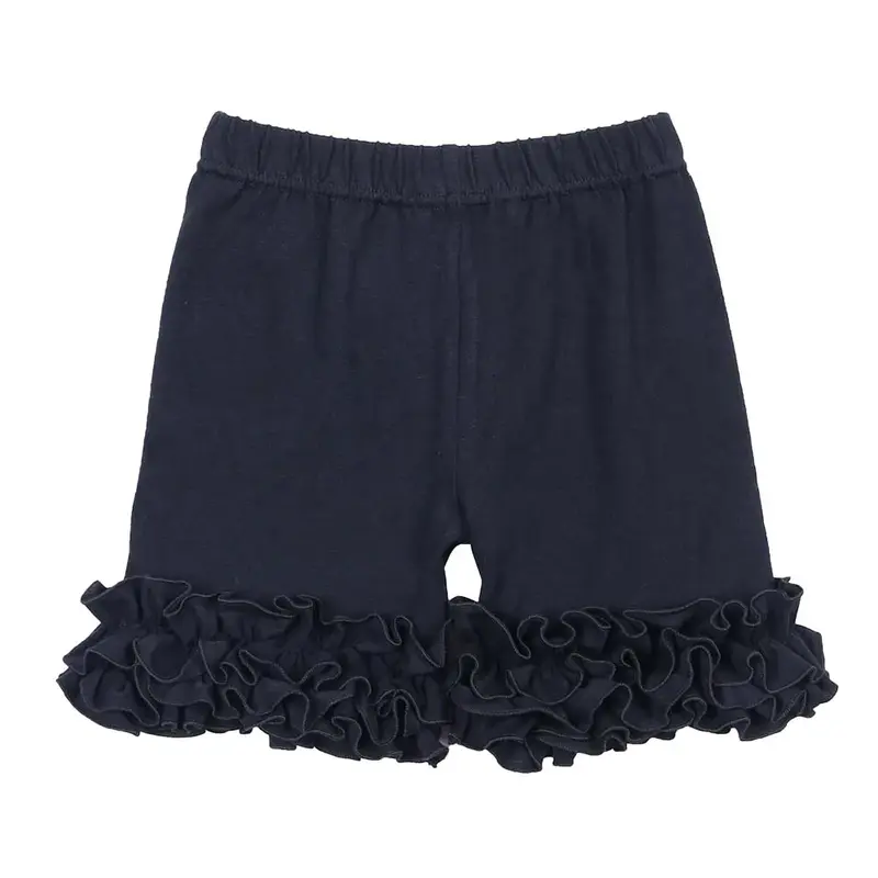 icing ruffle summer cotton casual children girls shorts elastic waist short wholesale plain white all-match