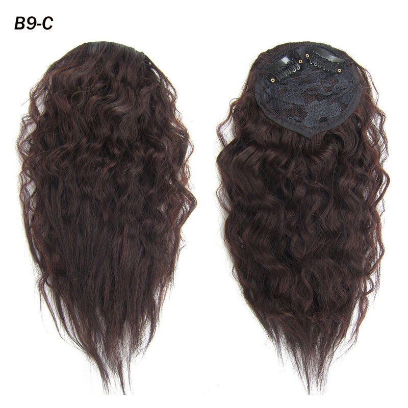 Zolin-Sintético Curto Kinky Curly Hair Bangs para Mulheres, Grampo na Extensão do Cabelo, 2 Clipes, 1 Peça, Preto, Castanho Claro, Hairpiece