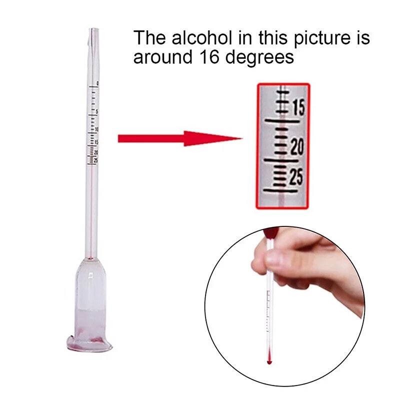 Transparent Wine Alcohol Meter 0-25 Degree Fruit Wine Rice Wine Concentration Meter