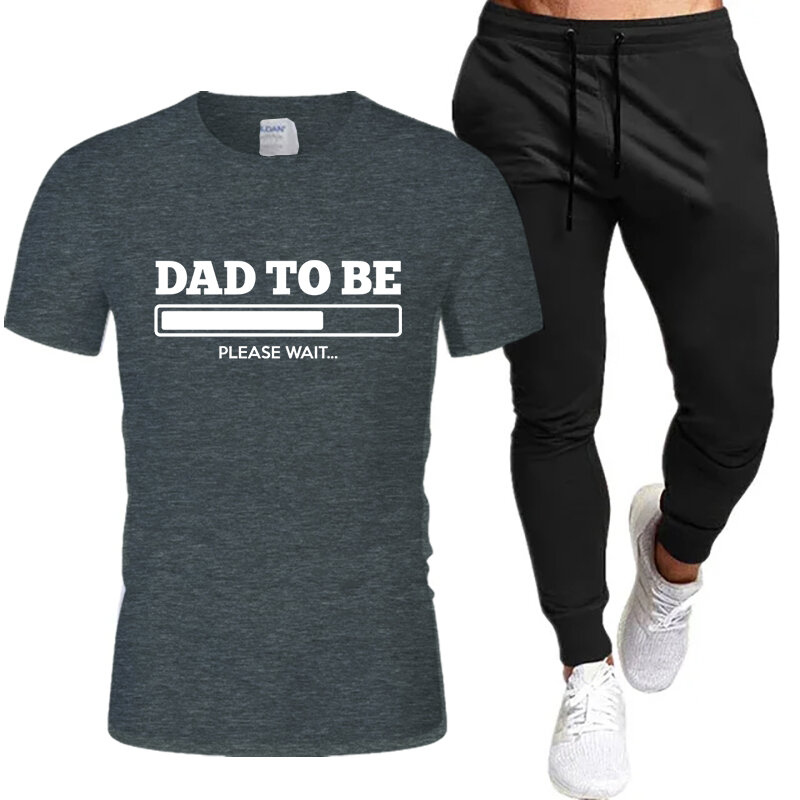 2024 Summer Men's Tracksuit Suit Best Chihuahua Dad Ever Print Short Sleeve T-Shirt+Trousers 2 Piece Sets Pants Sportswear Suit