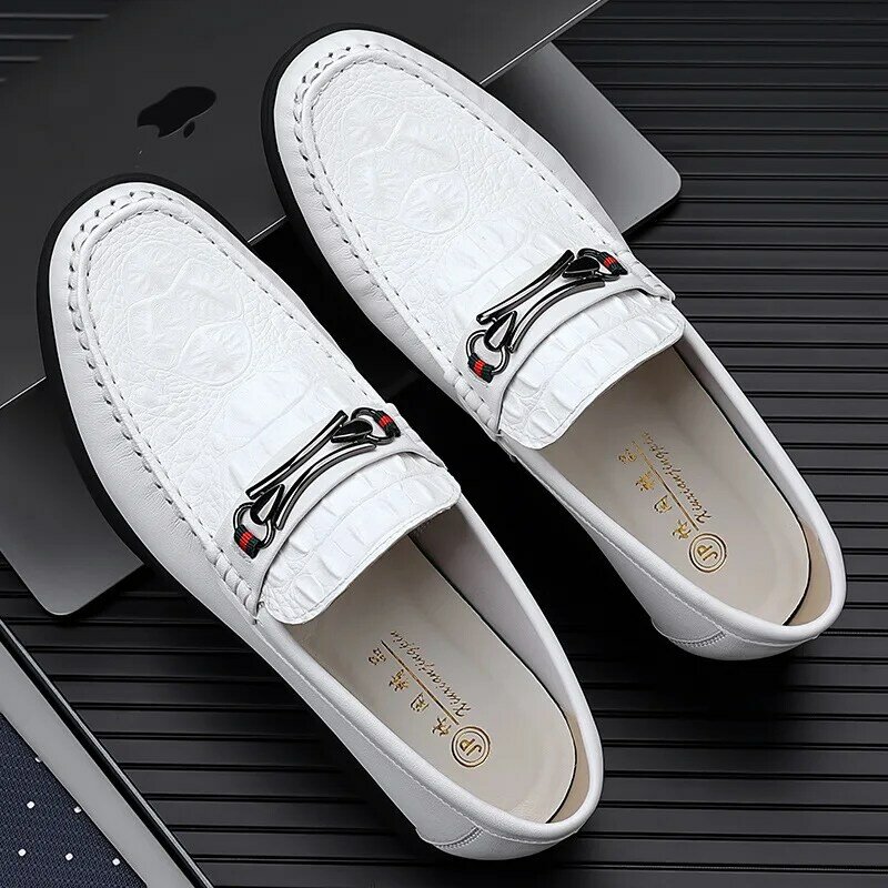 2024 Summer Leather Loafers Men Fashion Casual New Designer British Fashion Luxury Men's Dress Shoes Fashion Casual Shoe Male