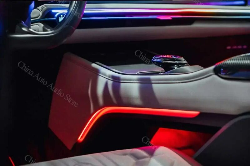 Luz Ambiental LED decorativa para Ford Edge 2023, 7/64 colores, 27 luces, Control de pantalla/aplicación a través de tiras LED centrales