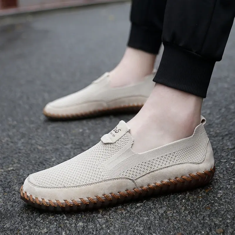 Summer Men's Casual Shoes Outdoor Breathable Mesh Men Shoes Fashion Casual Sneakers Flat Men Moccasin Shoes Soft Walking