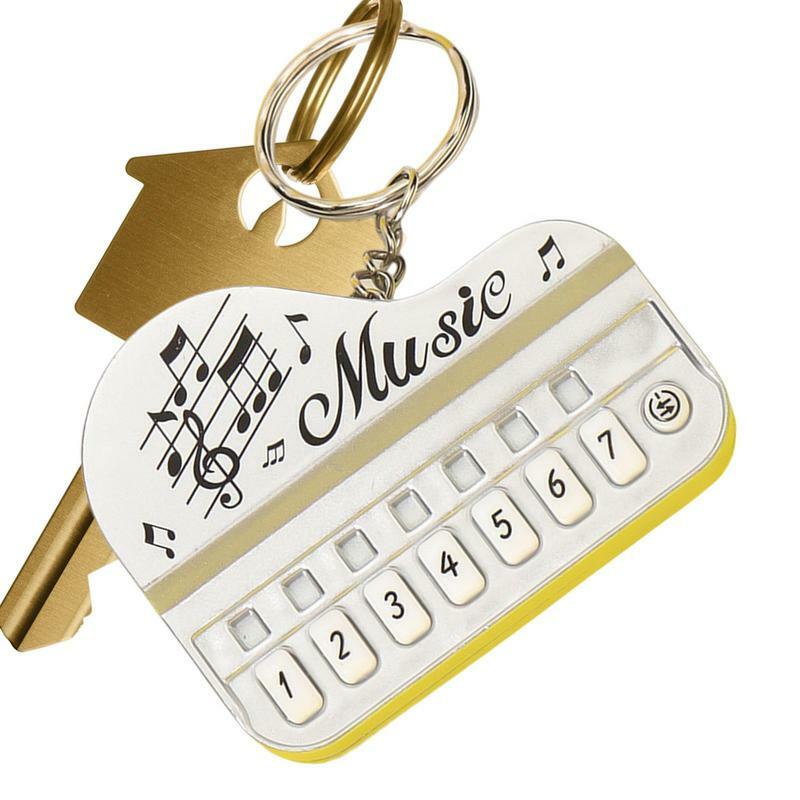 Piano Toy Keychain Mini Real Working Finger Piano Keychain With Lights Musical Instrument Keychain Accessories Pendant Gift For