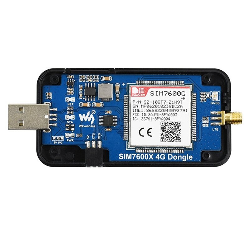 SIM7600G-H Waveshare 4G moduł DONGLE to moduł dostępu do internetu dla globalnej komunikacji Raspberry Pi GNSS