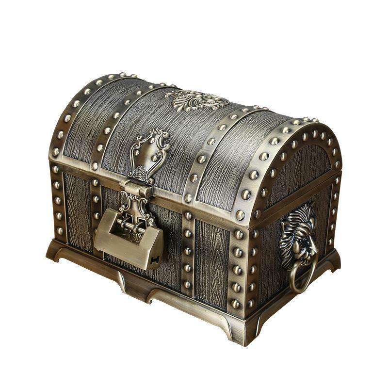 Kotak penyimpanan perhiasan bajak laut besar, kotak penyimpanan perhiasan pernikahan bergaya Tiongkok Retro dengan kunci