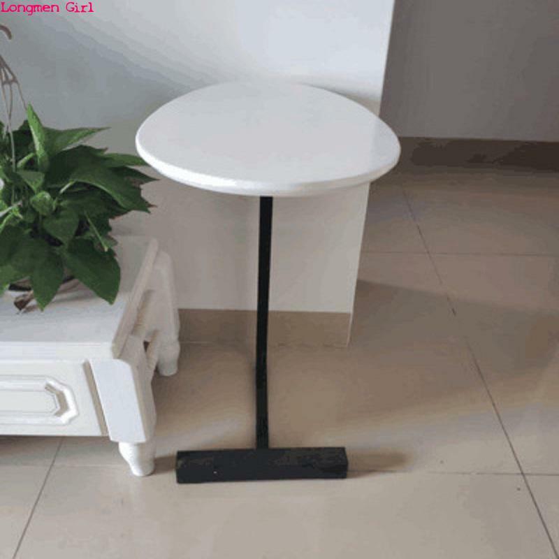Portátil simples e moderno mesa lateral ferro arte sofá mesa de canto preguiçoso leitura de cabeceira oval mesa de chá de café móveis para casa
