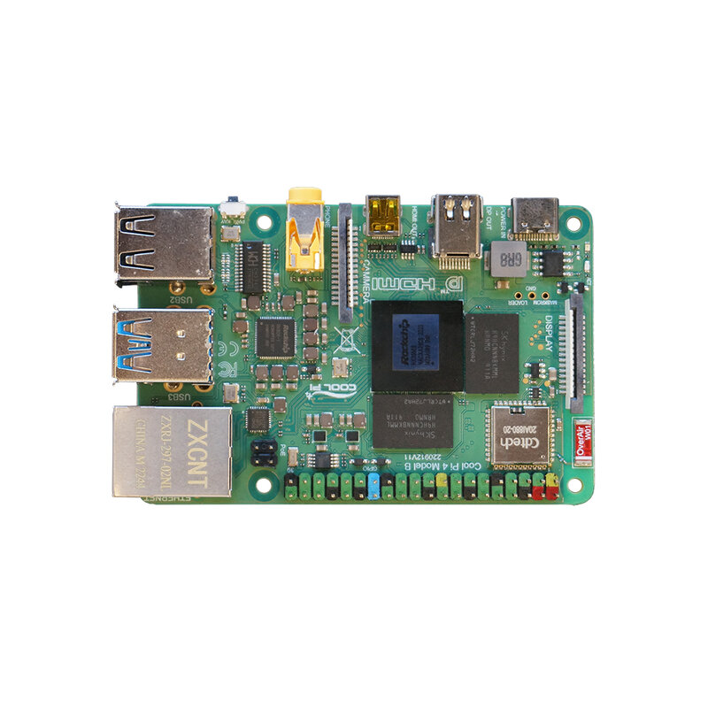 Cool Pi Rockchip RK3588S Mendukung 5.8G/ 2.4G Wifi + BT Gigabit Ethernet Single Board Computer dengan 8-Core 64bit CPU,6 TOPS AI NPU