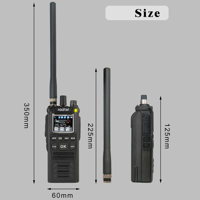 New CB-10 Handheld Walkie Talkie 27MHz CB Radio HAM Transceiver 4W 12V AM/FM CB channels 26-27MHz 4100hAm Battery for truck