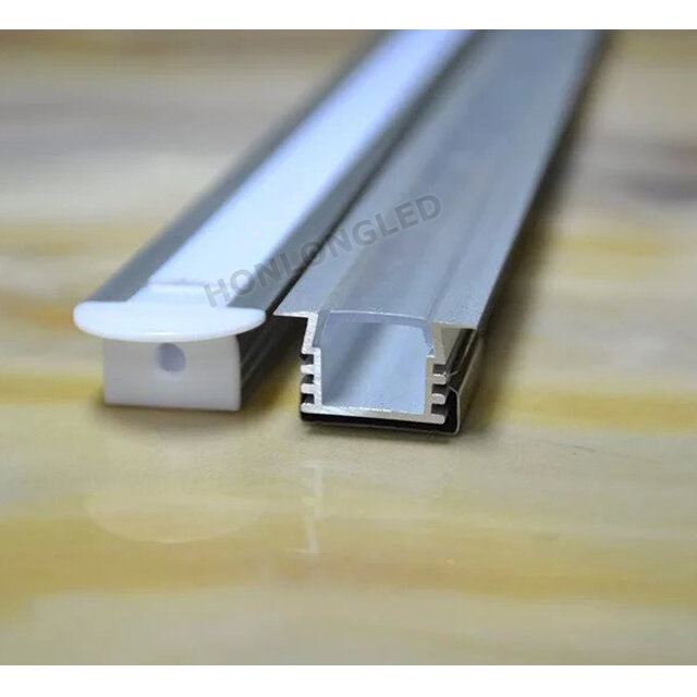 Profilo in alluminio a LED con tappi terminali per copertura in PC e clip di montaggio per striscia LED