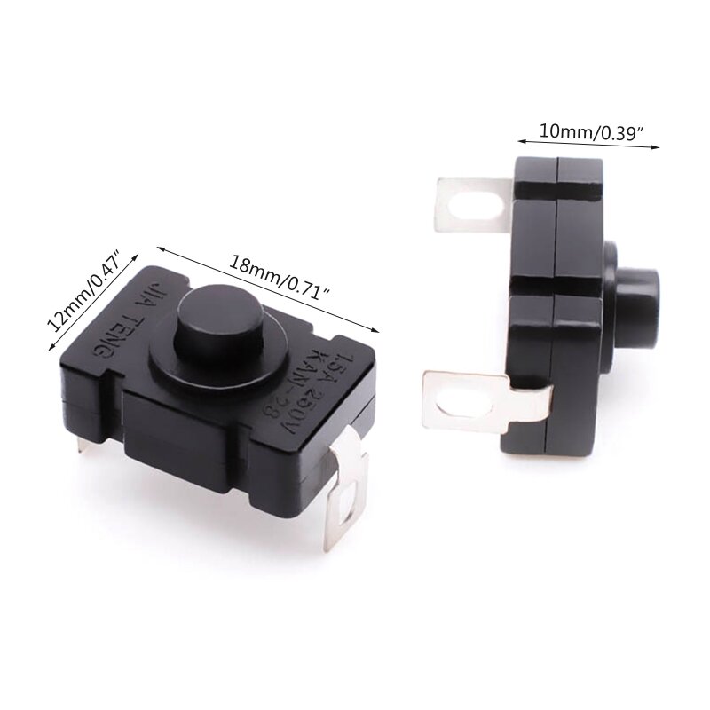 10 Pcs Verrouillage Mini Interrupteur Bouton-poussoir Auto-Verrouillable pour SMD Lampe de Poche Type Dropship
