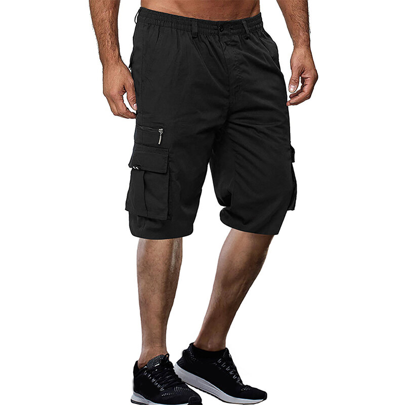 Pantaloncini Cargo da uomo casual Fashion Trend sport Pocket Workwear primavera estate pantaloncini da Jogging larghi in tinta unita con tasche