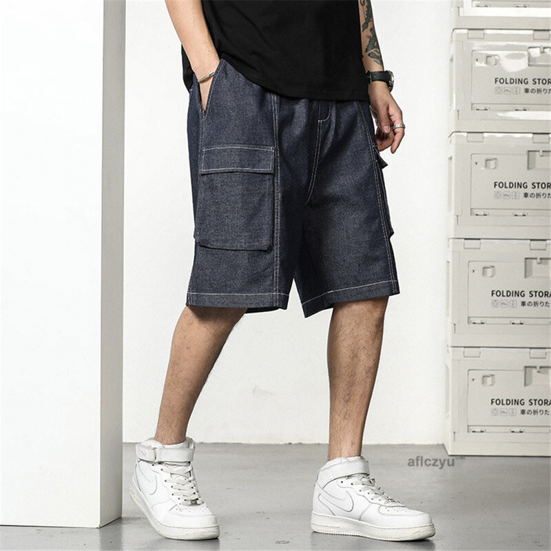 Denim Shorts Men Jeans Plus Size 6XL Fashion Casual Solid Color Summer Short Pants Male Big Size 6XL