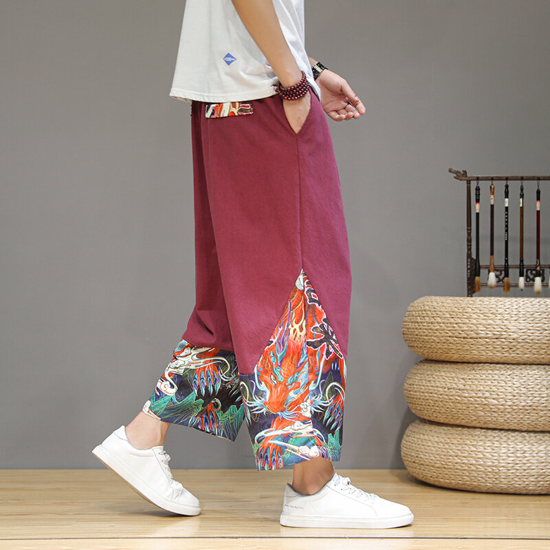 Pantalones bombachos para hombre, ropa de calle informal, Harajuku, Jogging, Pantalones rectos, primavera, verano, Vintage, nuevo, talla grande 5XL