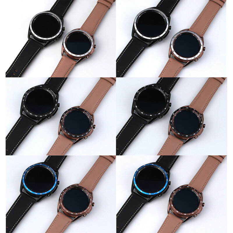 Galaxy watch3 moldura de metal para samsung galaxy watch 3 41mm 45mm capa proteção anel adesivo caso acessórios