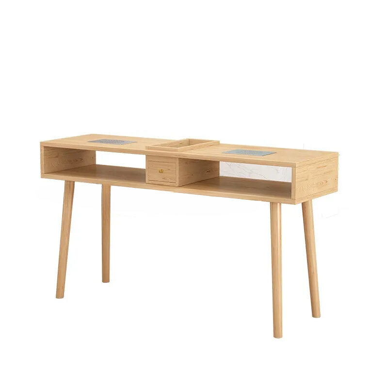 مكتب أظافر خشبي بسيط للصالون ، أثاث اسكندنافي ، مستطيل ، طاولة مانيكير ، بسيط ، فراغ ، أثاث ، تافل