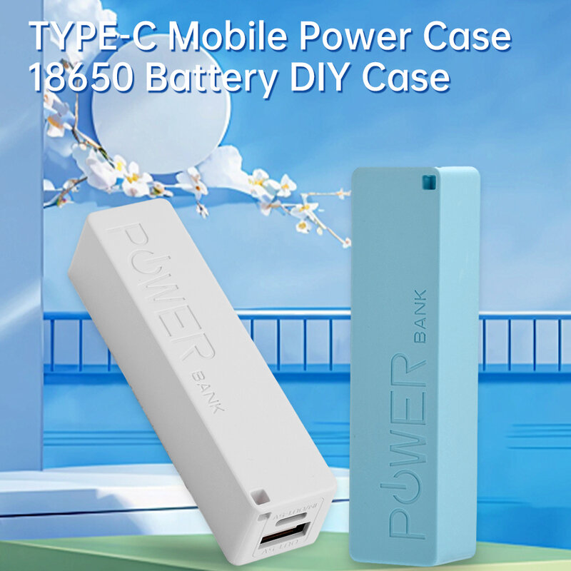 TYPE-C Mobile Power Case, 18650 Bateria, DIY Box, Banco De Potência, Estojo Do Carregador, USB Portátil, Kit De Banco De Potência, Estojo De Armazenamento, 1
