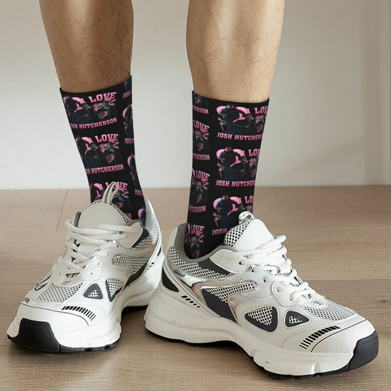 I Love Josh Hutcherson Socks Men's Women's Polyester Movie TV Actor Socks Spring Summer Autumn Winter Middle Tube Socks Gifts