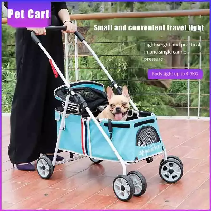 Profesjonalne wózki dla małych i średnich zwierząt pluszaki wózki podróżne koty podróżują małe psy lekkie oddychające składane