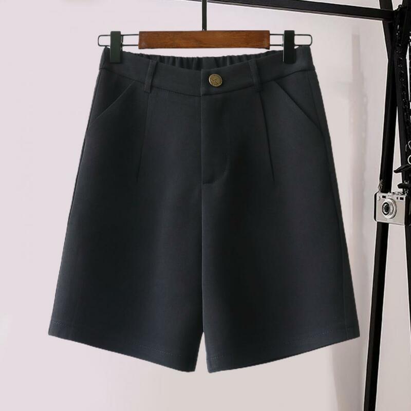Women Ol Style Shorts Elegant High Waist Women's Summer Shorts with Pockets for Business Casual Outfits for Office for Work