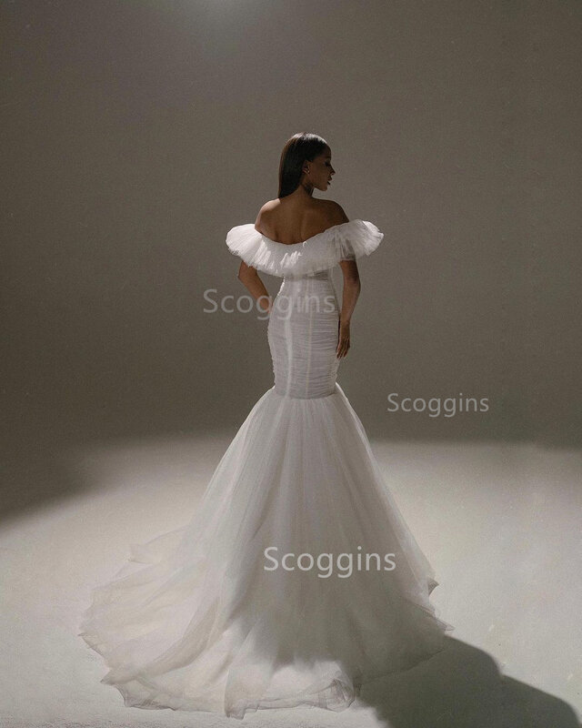 Weeding gaun pernikahan putri duyung tanpa tali mewah gaun pengantin ekor gaun pengantin untuk wanita jubah buatan khusus
