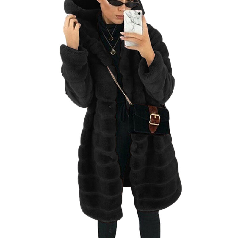 Зимнее женское теплое пальто из искусственного меха, зимнее пальто, удобная теплая верхняя одежда