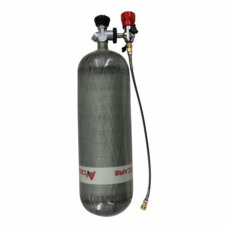 ACECARE-cilindro de fibra de carbono para buceo, 4500PSI, 300bar, 9L, botella de aire, válvula Hpa, estación de limado, M18 x 1,5, EE. UU. Directamente
