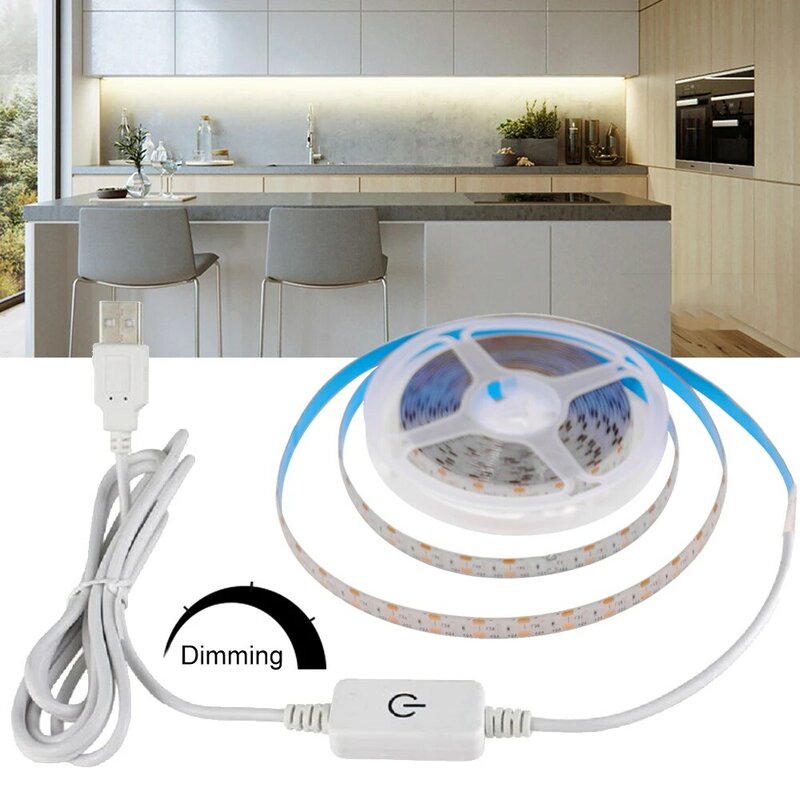 Bande LED Flexible USB 2835, 5v dc, interrupteur tactile, rétro-éclairage de la télévision, de la cuisine, sous-meuble, veilleuse